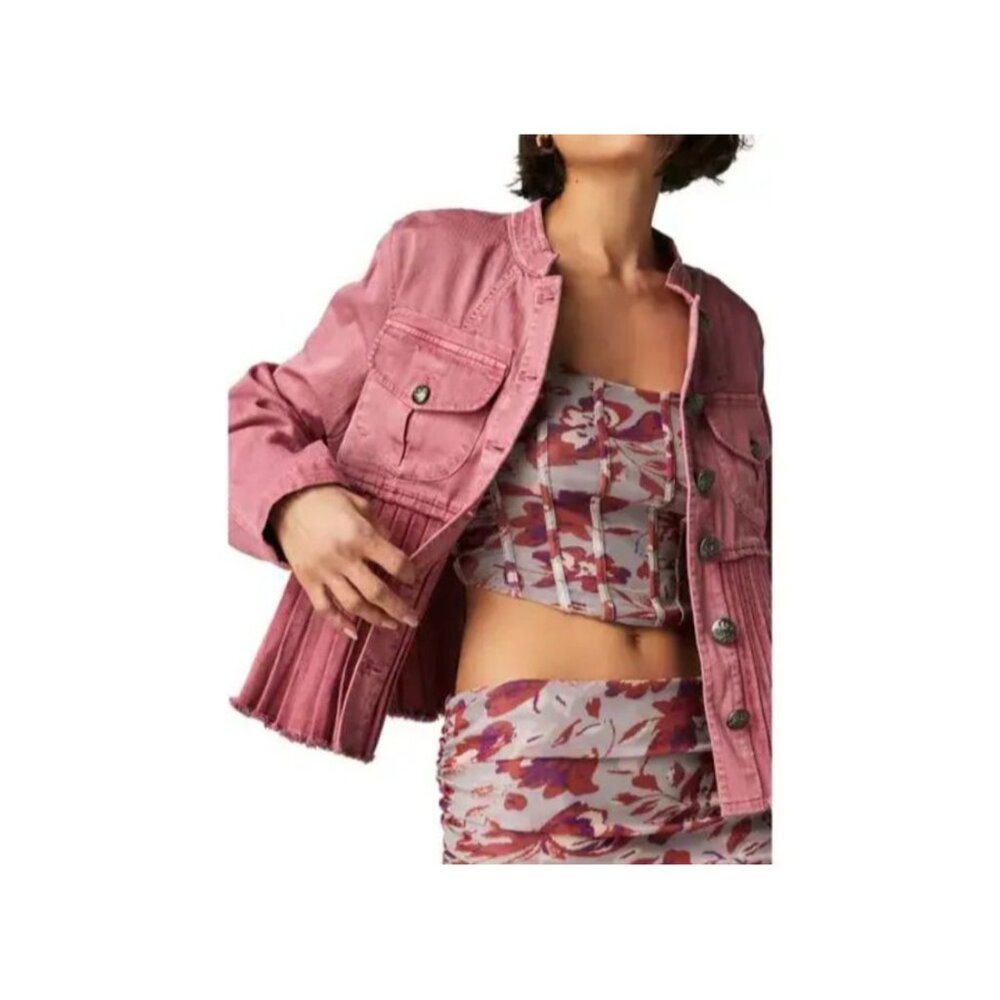 Free People Cassidy Jacket Military Romantic Grunge Large - Picture 3 of 15